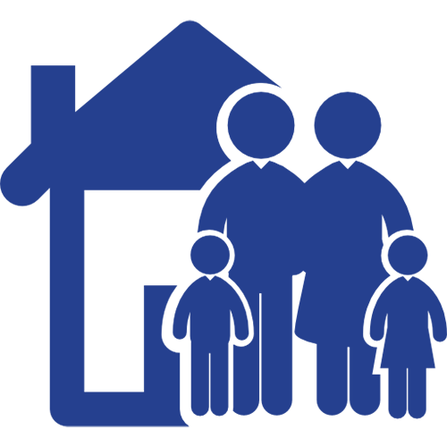 Symbol Haus mit Familie